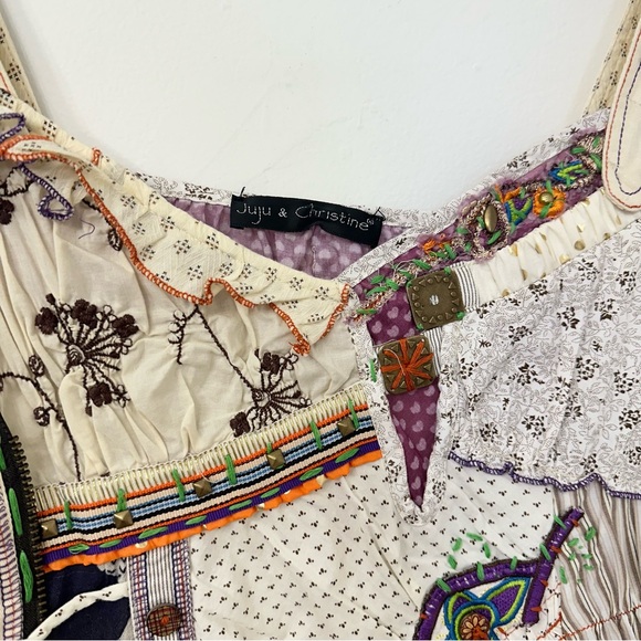 Juju & Christine ⭐️Rare! Patchwork Fairy Top Vintage Wearable work of Art - Picture 4 of 12